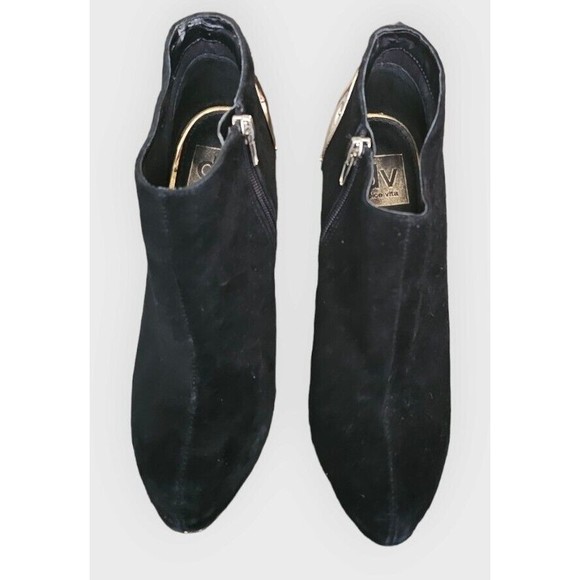 DV -  DOLCE VITA WOMEN'S "BANSI" ANKLE BOOT BLACK SUEDE GOLD ACCENTS US SIZE 7.5 - Picture 8 of 11